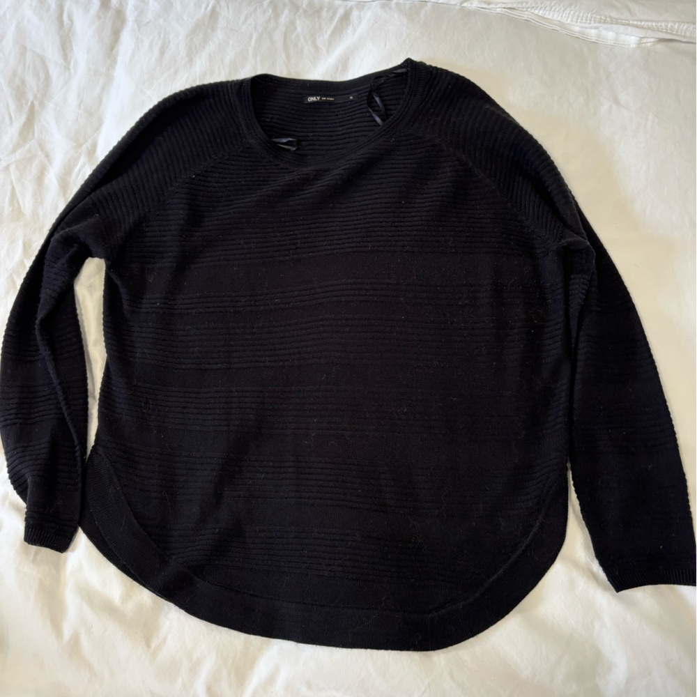 Black Knit Semi Sheer Sweater